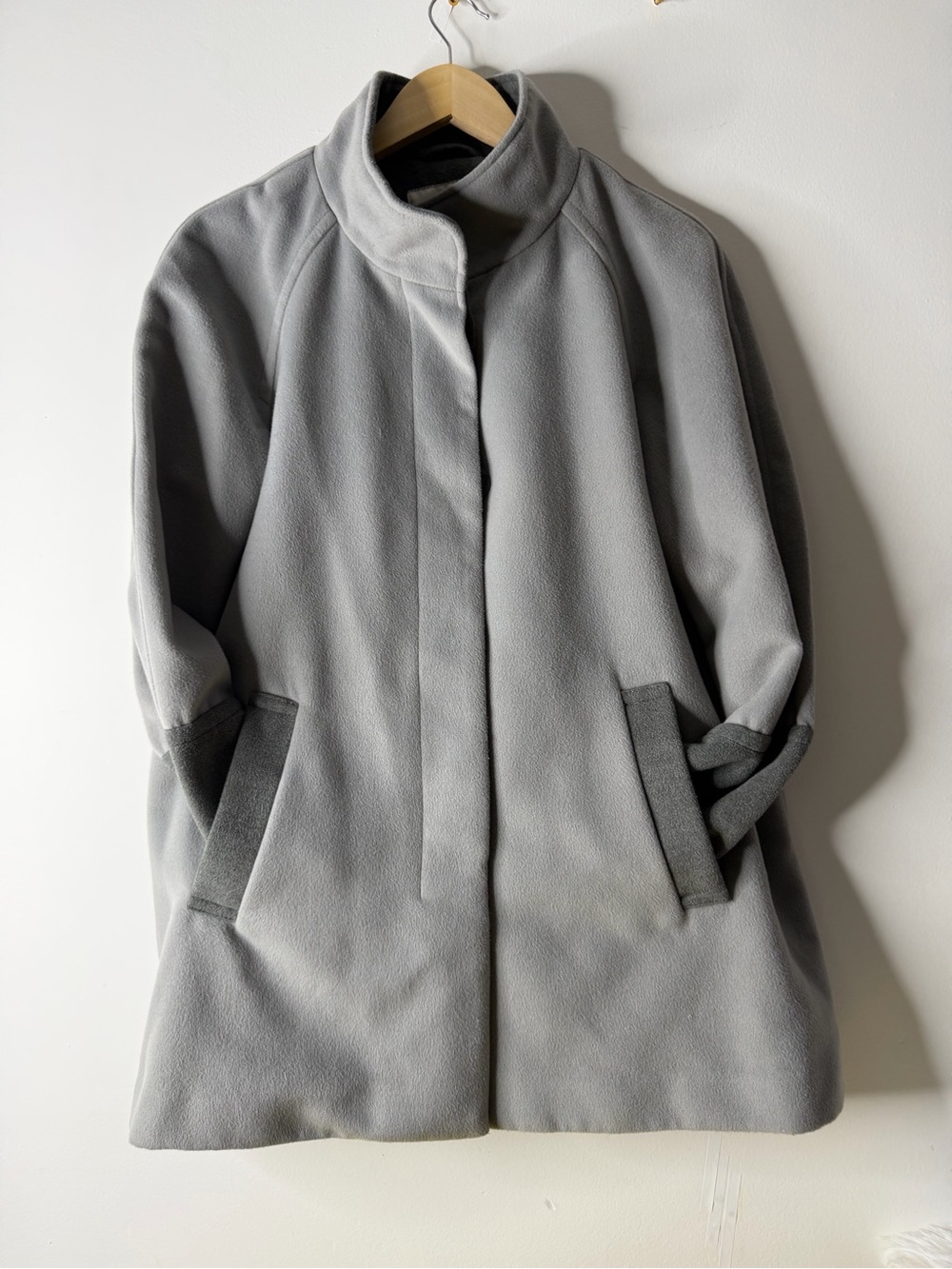 Coldwater Creek Light Gray Pea Coat - High Collar